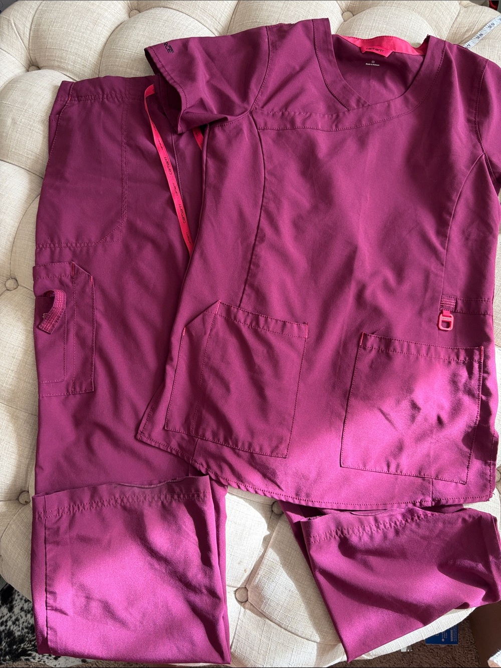 Carhartt Women's Scrub Top and Pants Set in Berry